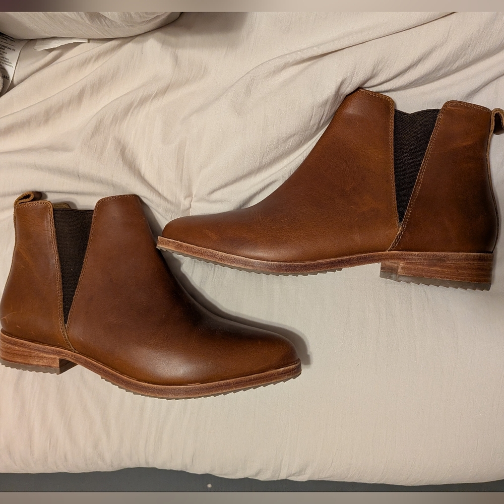 Nisolo Brown Leather Women's Booties, Sz 8.5, Like-new